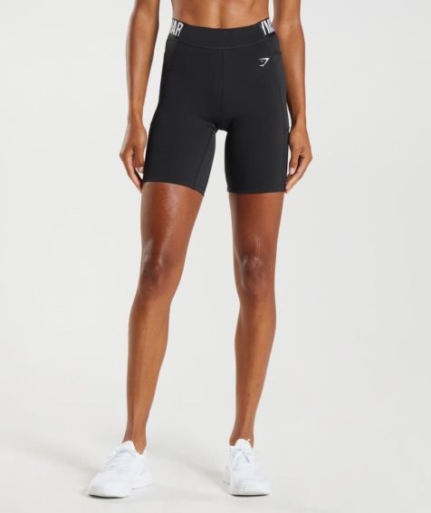 Women's Gymshark Training Brandmark Cycling Shorts Black | NZ 6ERGWC